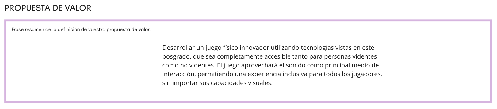 Propuesta de valor